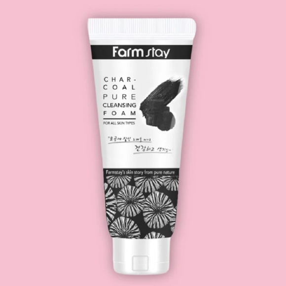 New Korean Farmstay Charcoal Pure Cleansing Foam K-Beauty 180ml Cleanser - Picture 1 of 3